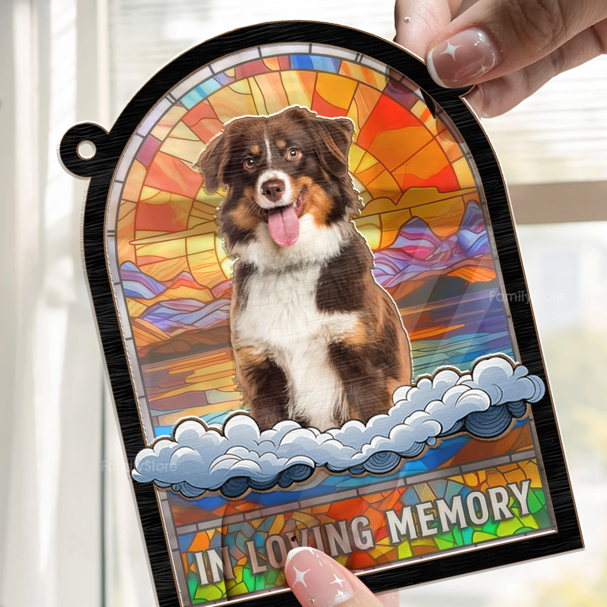 In Loving Memory My Paw Paw - Memorial Gift For Pet Lovers - Personalized Window Hanging Window Hanging Suncatcher Ornament - NA94 - Image 2