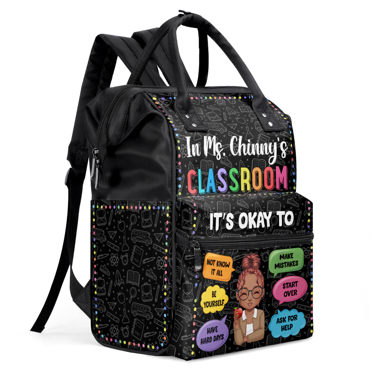 In My Classroom Everything Is Okay - Personalized Duckbilled Backpack - Gift For Teacher, Back To School | CLTC05 HH01 - Image 6