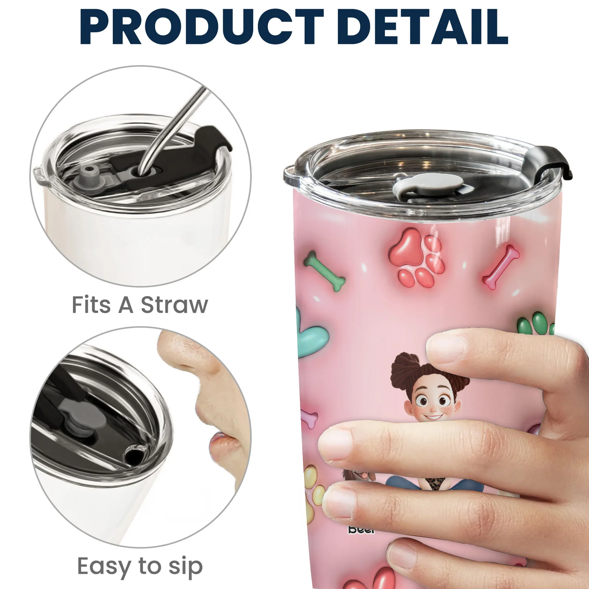 In My Dog Mom Era 3D Inflated Effect Cartoon Dog - Personalized Tumbler Cup - Gift for Pet Owners, Pet Lovers, Dog Mom | CLP15 NH96 - Image 5