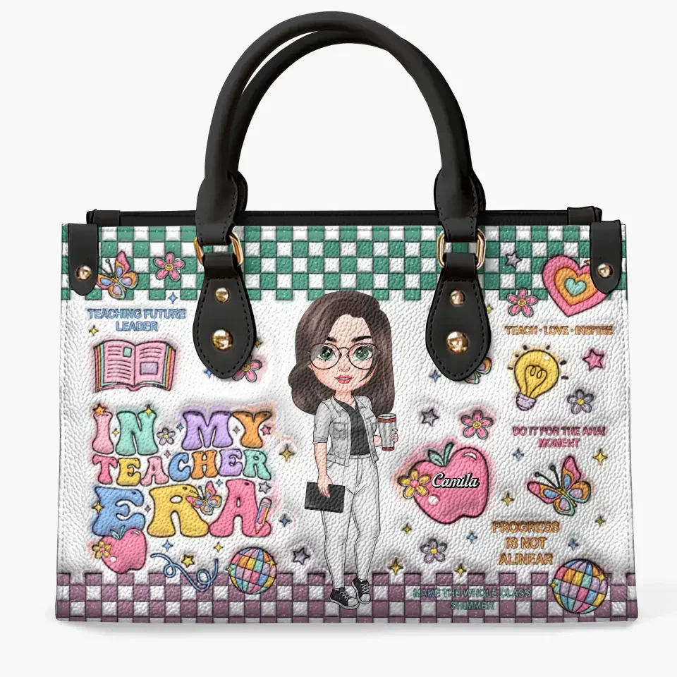 In My Teacher Era - Personalized Leather Handbag - Gift For Teacher | CLTC01 HN02
