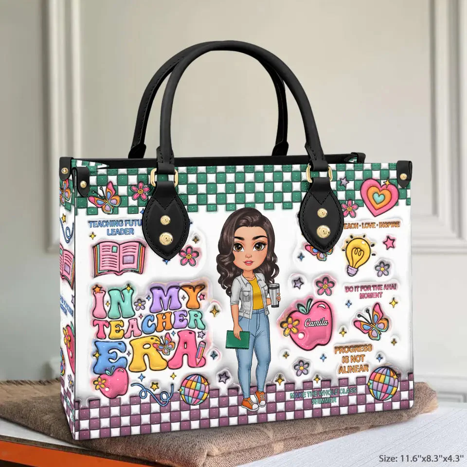 In My Teacher Era - Personalized Leather Handbag - Gift For Teacher | CLTC01 HN02 - Image 3