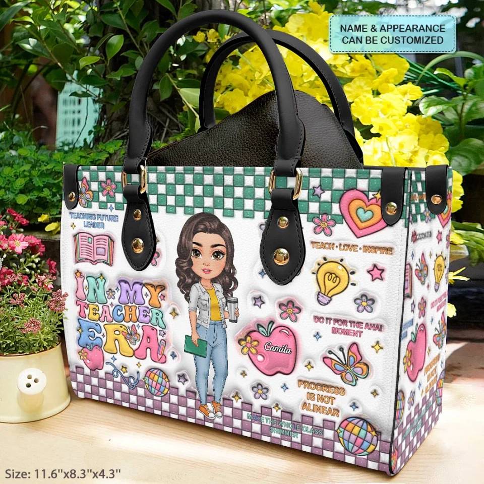 In My Teacher Era - Personalized Leather Handbag - Gift For Teacher | CLTC01 HN02 - Image 4