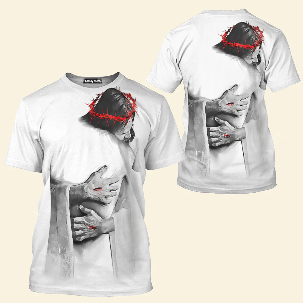 In The Arms Of Jesus T-Shirt 3D For Men & Women - Image 2