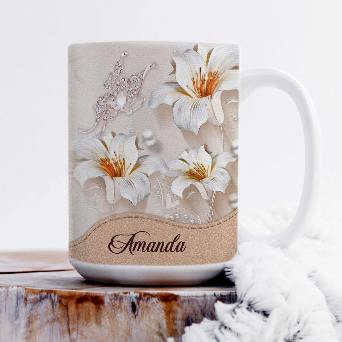 In The Beginning Was The World - Personalized White Edge-to-Edge Mug - Christian Gift For Her BA01 - Image 3