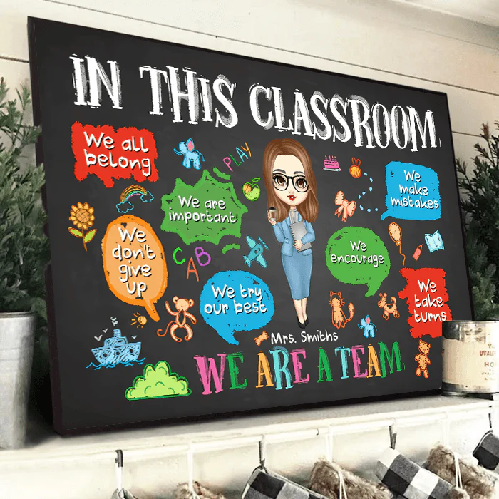 In This Classroom We Are A Team - Personalized Poster - Back To School, 1st Day of School - Custom Gift For Teachers & Educators, Classroom Decoration | CLTC01 - Image 2
