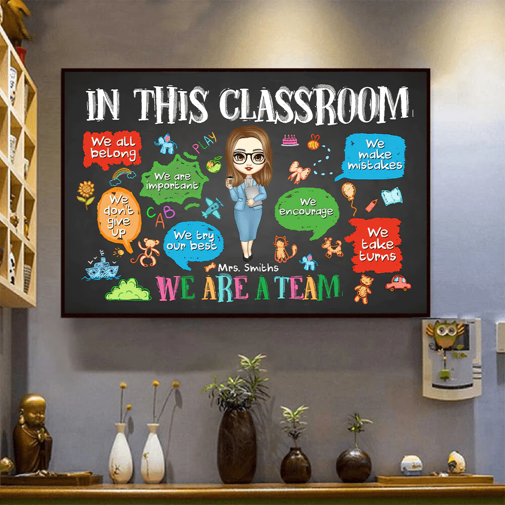 In This Classroom We Are A Team - Personalized Poster - Back To School, 1st Day of School - Custom Gift For Teachers & Educators, Classroom Decoration | CLTC01 - Image 3