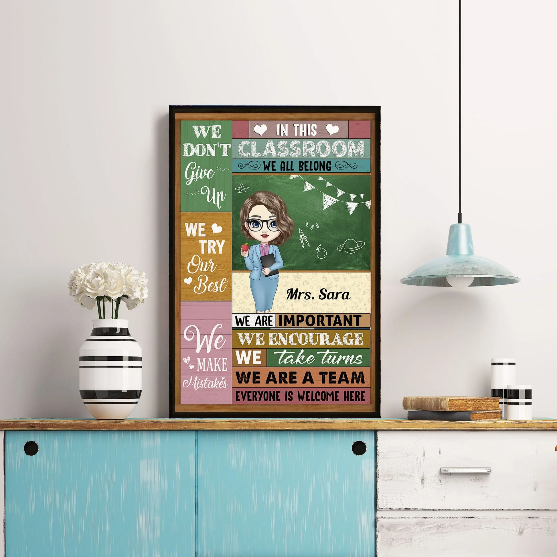 In This Classroom We're A Team - Personalized Poster/Wrapped Canvas, Back To School Gift For Teachers | CLTC01 - Image 2
