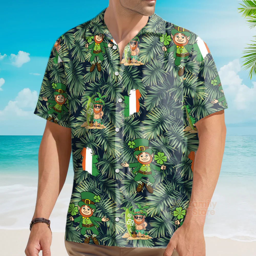 Irish Menshirt Aloha Shirt For Summer Hawaiian Shirts Hawaii Shirt - Image 3