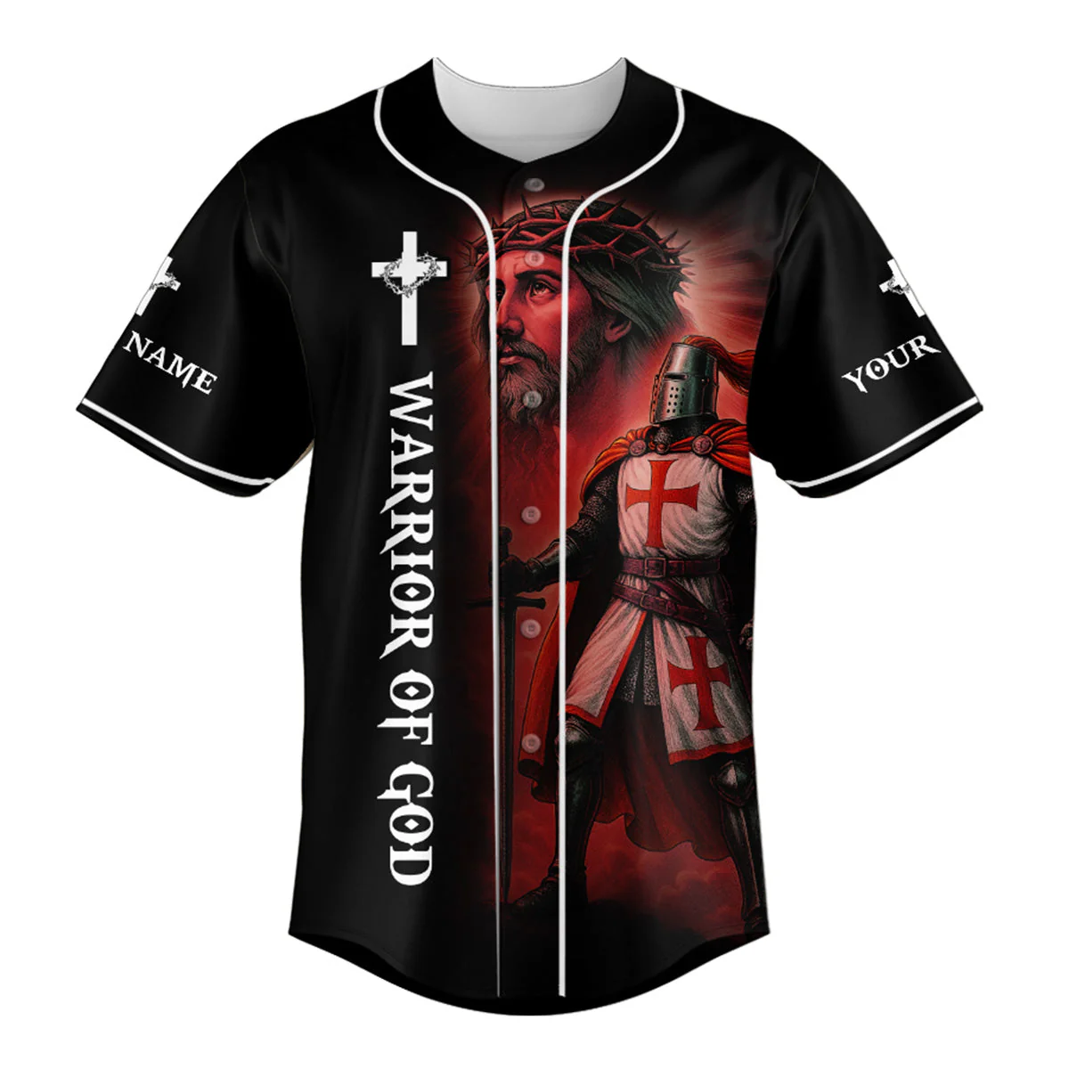 It Ain't Over Until God Custom Name Baseball Jersey - Christant Gift For Him - Image 2