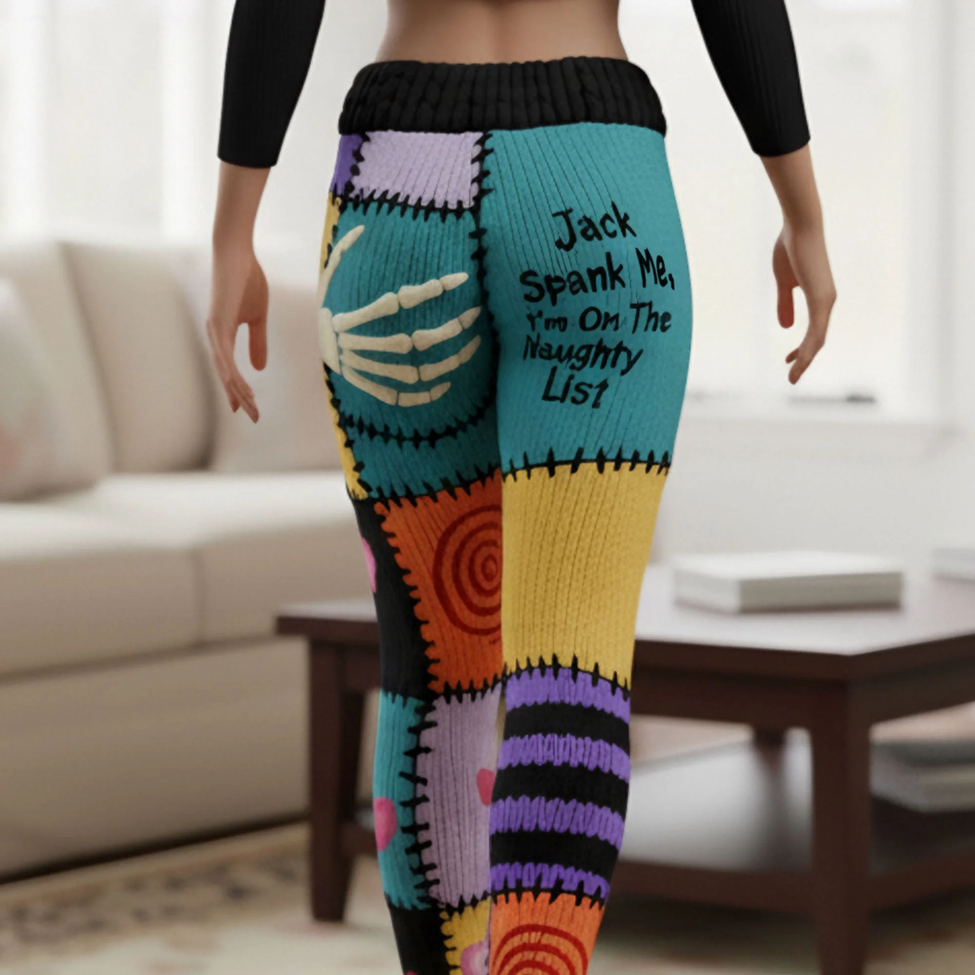 Jack Spank Me, I'm On The Naughty List - Personalized Leggings - Gifts For Her NL122 - Image 2