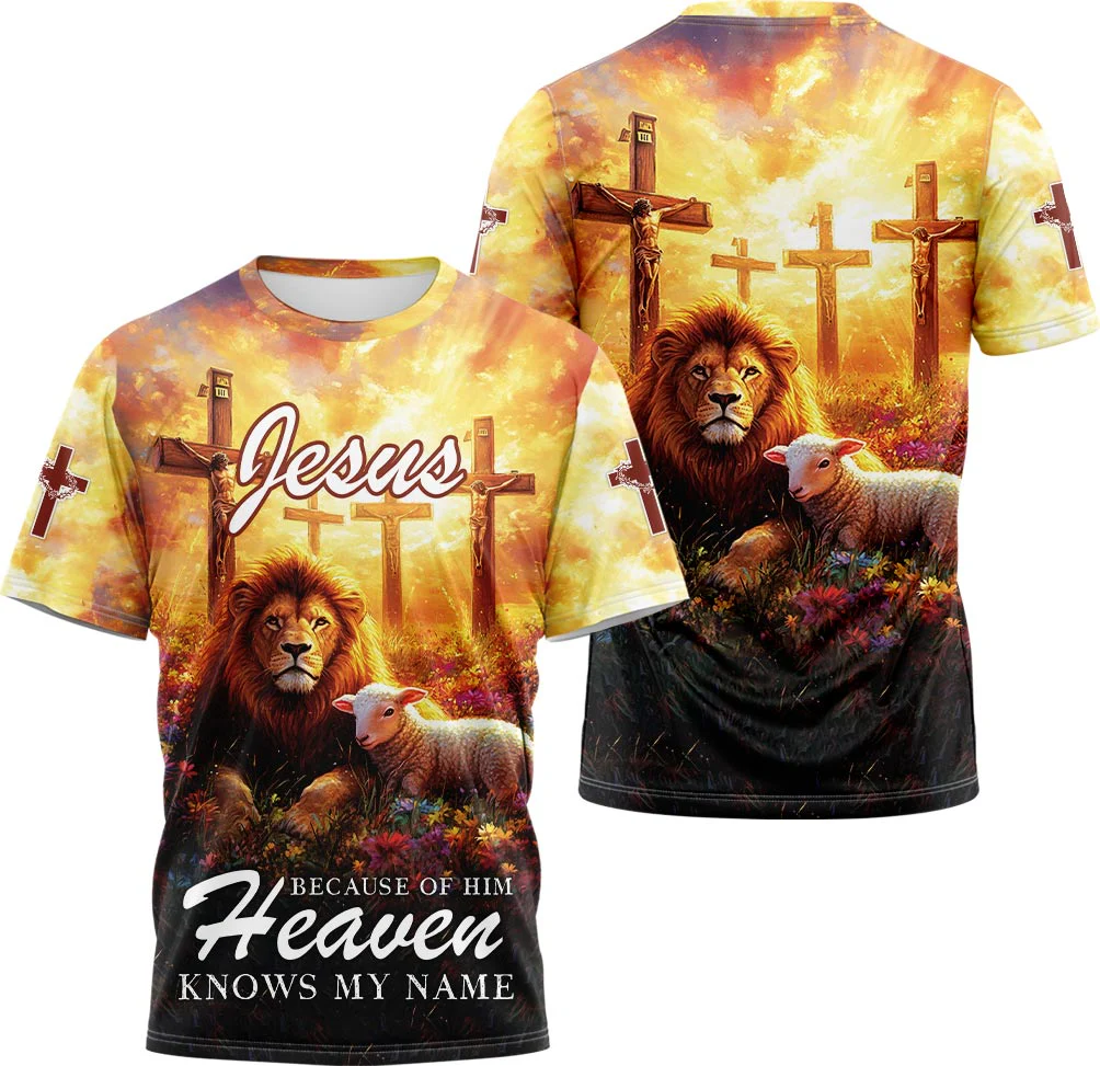 Jesus Because of Him Heaven Know my Name 3D TShirt - Image 3