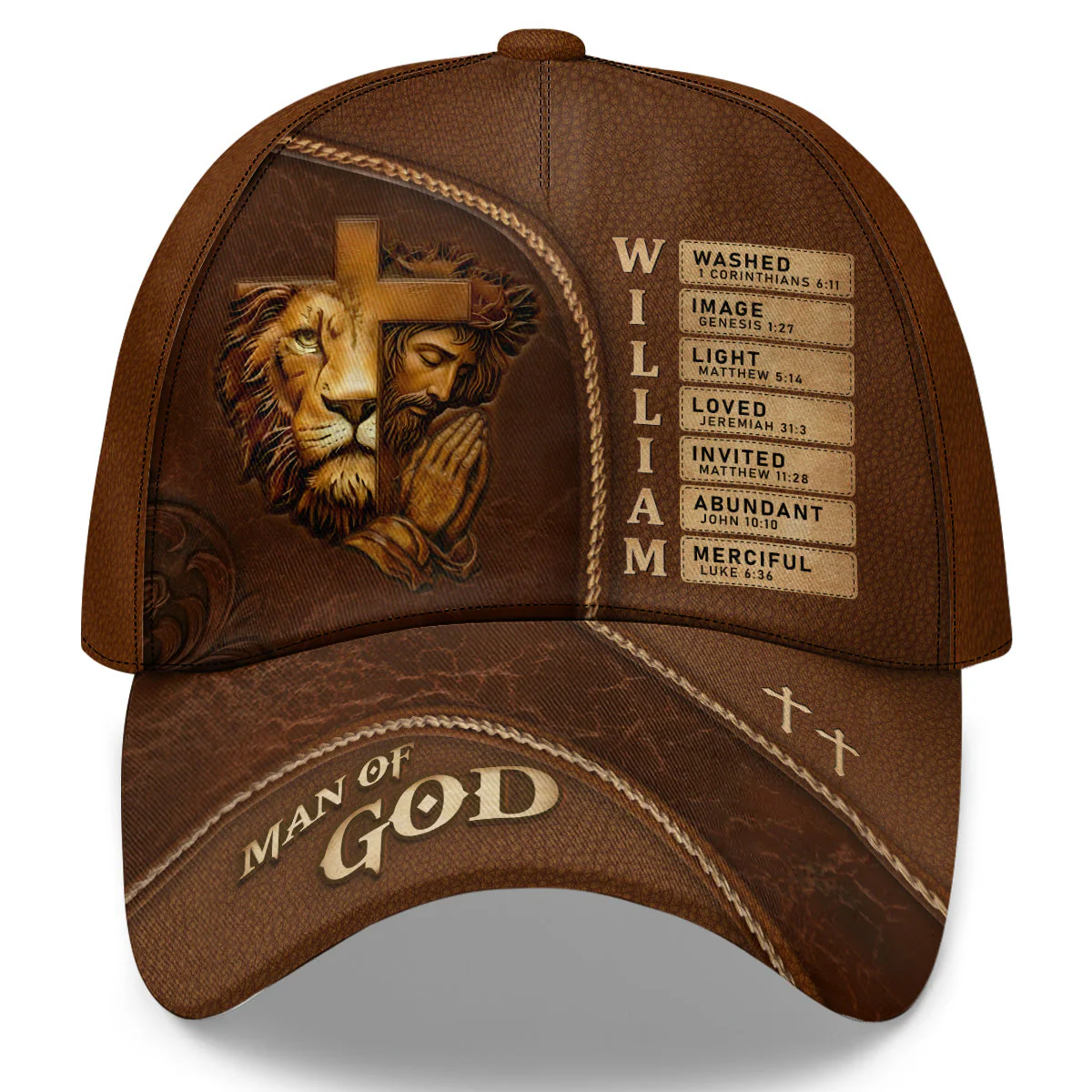 Jesus Cross Lion - Personalized Classic Cap - Christian Gift For Man BA01