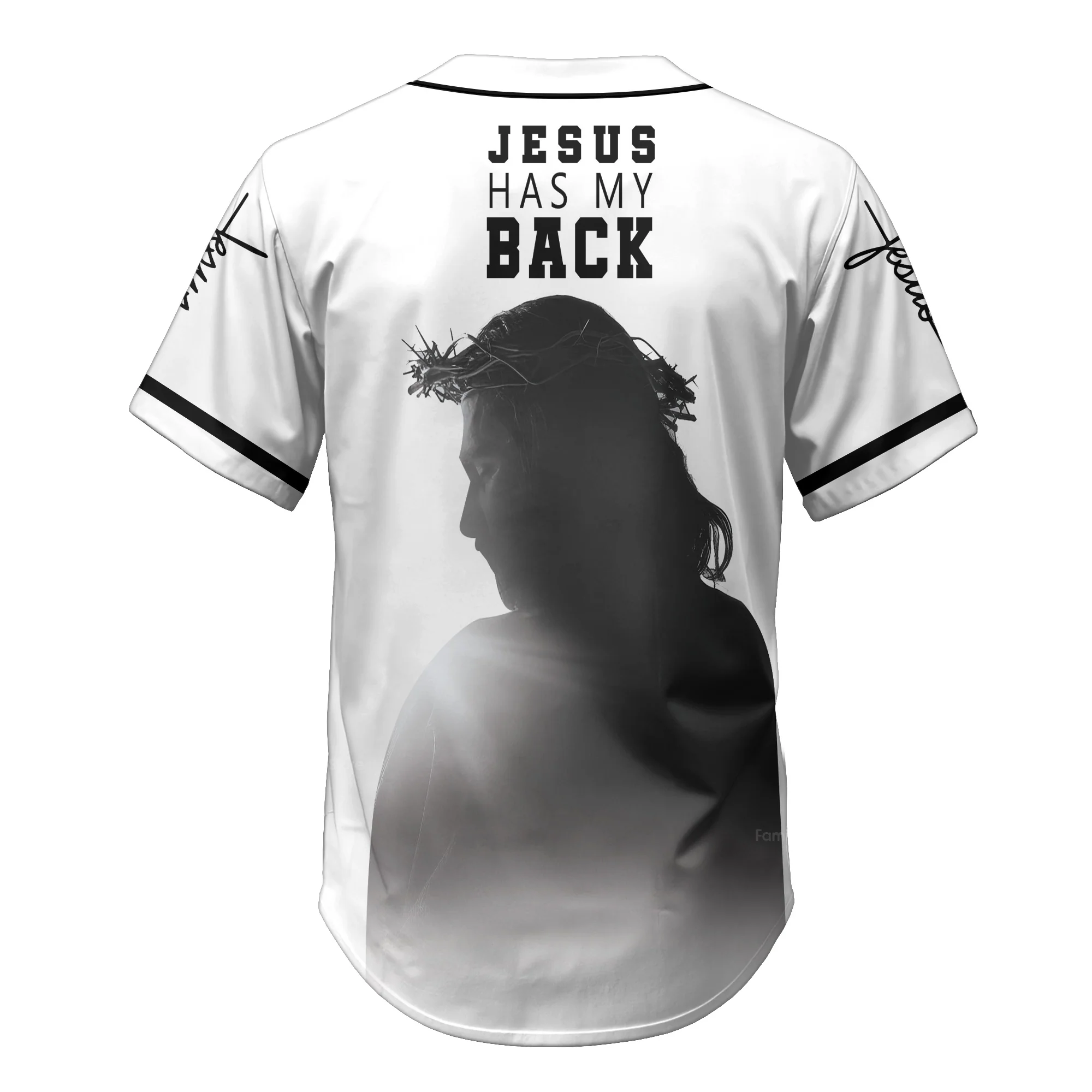 He has my back -Baseball Jersey - Christant Gift For Him for God, Jesus, Christian - Image 6