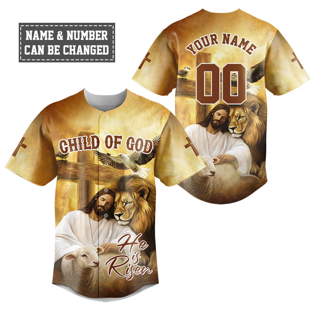 Jesus He Is Risen Baseball Jersey - Christant Gift For Him
