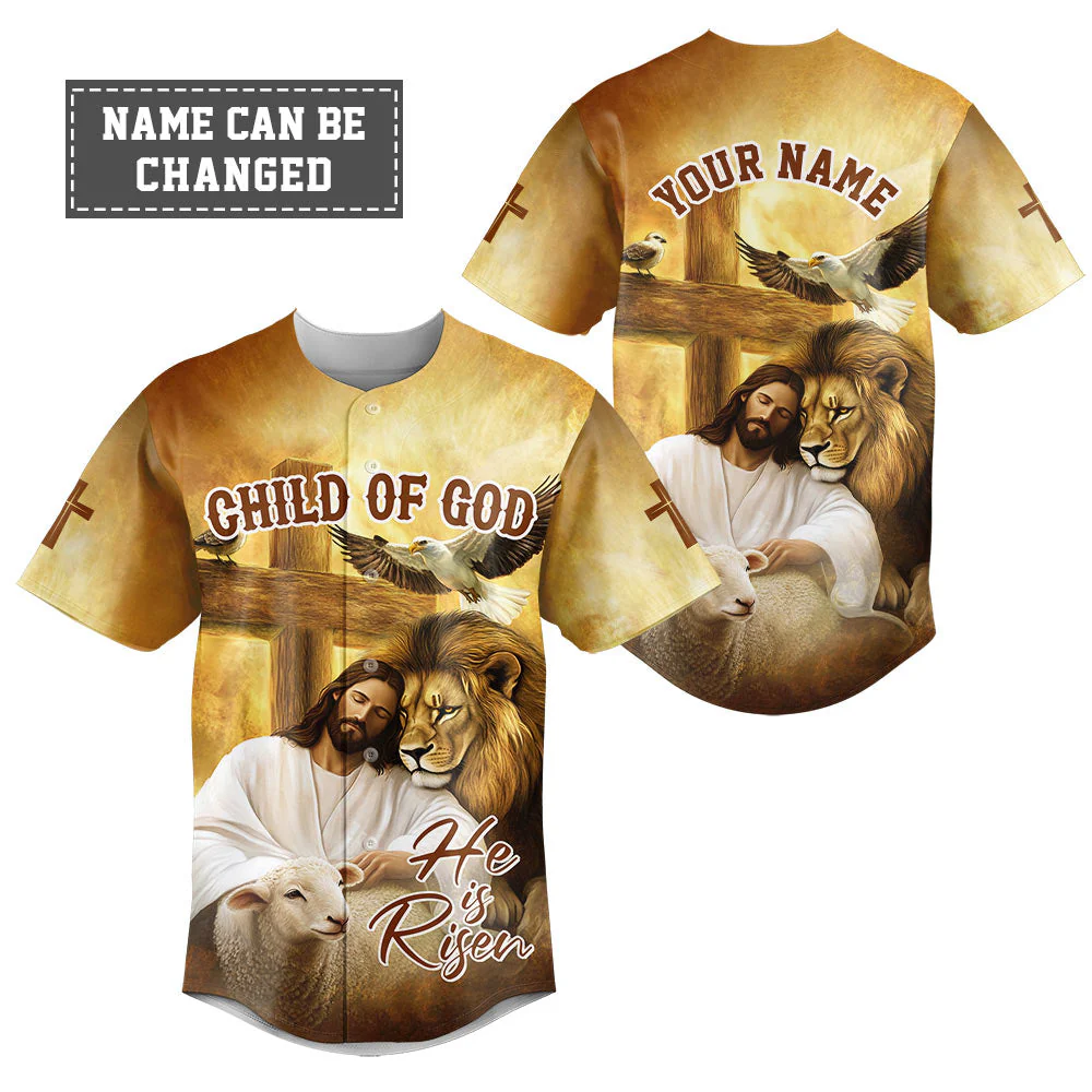 Jesus He Is Risen Custom Name Baseball Jersey - Christant Gift For Him
