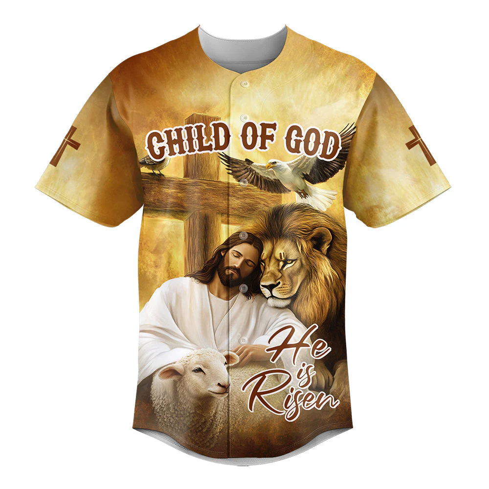 Jesus He Is Risen Custom Name Baseball Jersey - Christant Gift For Him - Image 2