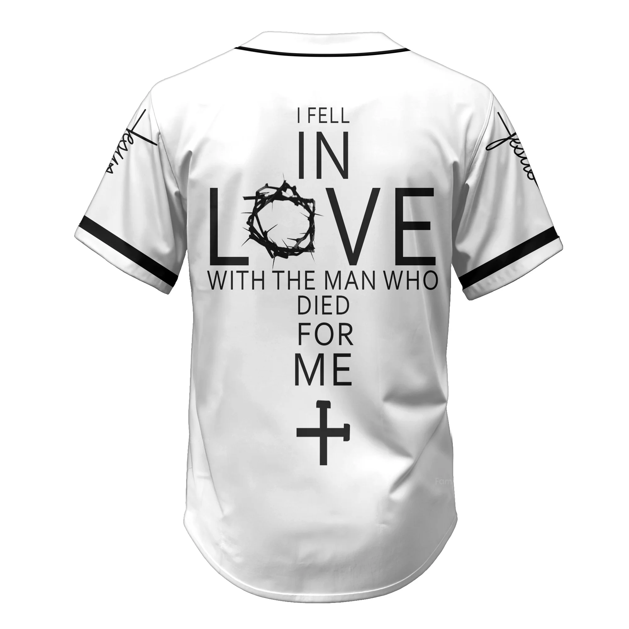 I fell in love with Who died for me - Baseball Jersey - Christant Gift For Him for God, Jesus, Christian - Image 7