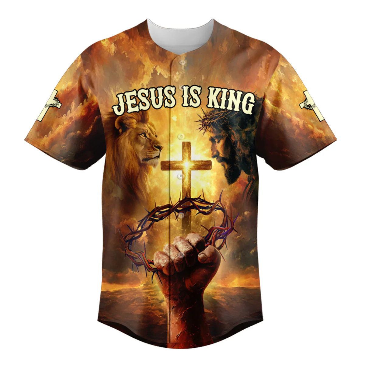 Jesus Is King Custom Name Baseball Jersey - Christant Gift For Him - Image 2
