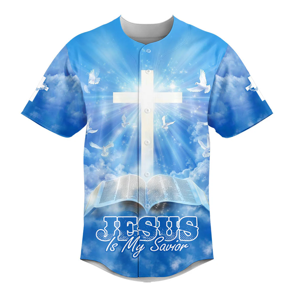 Jesus Is My Savior Baseball Jersey - Christant Gift For Him - Image 2
