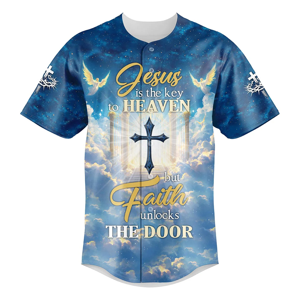 Jesus is the Key to Heaven Baseball Jersey - Christant Gift For Him - Image 2