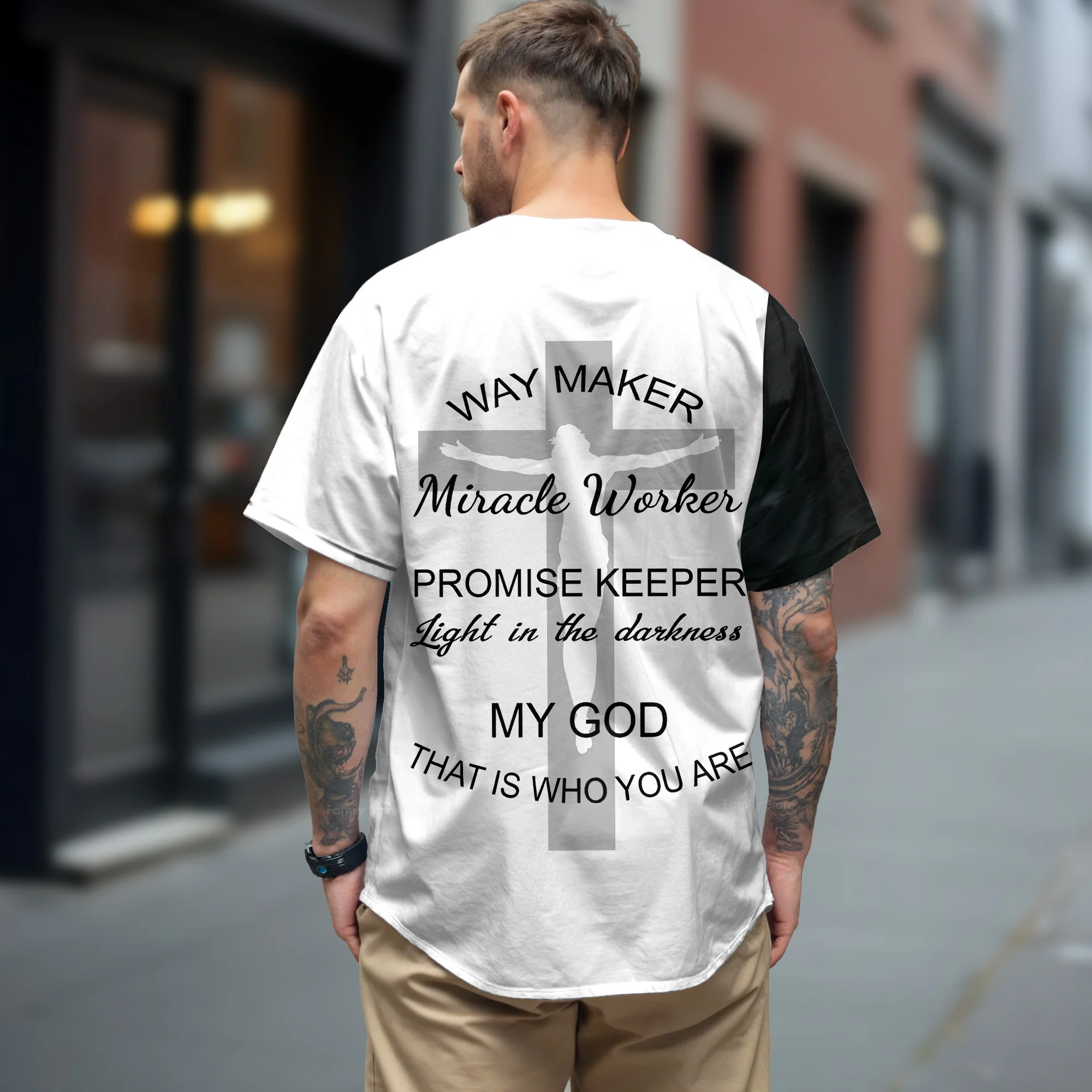 Jesus Lion Way Maker Miracle Worker Baseball Tee Jersey Shirt Printed 3D - PN303116Td - Image 3