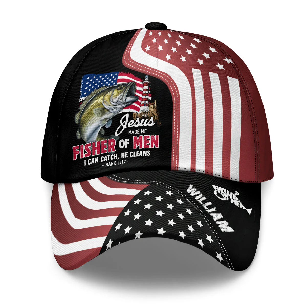 Jesus Made Me A Fisher Of Men -Personalized Classic Cap - Christian Gift For Him  BA01 - Image 2