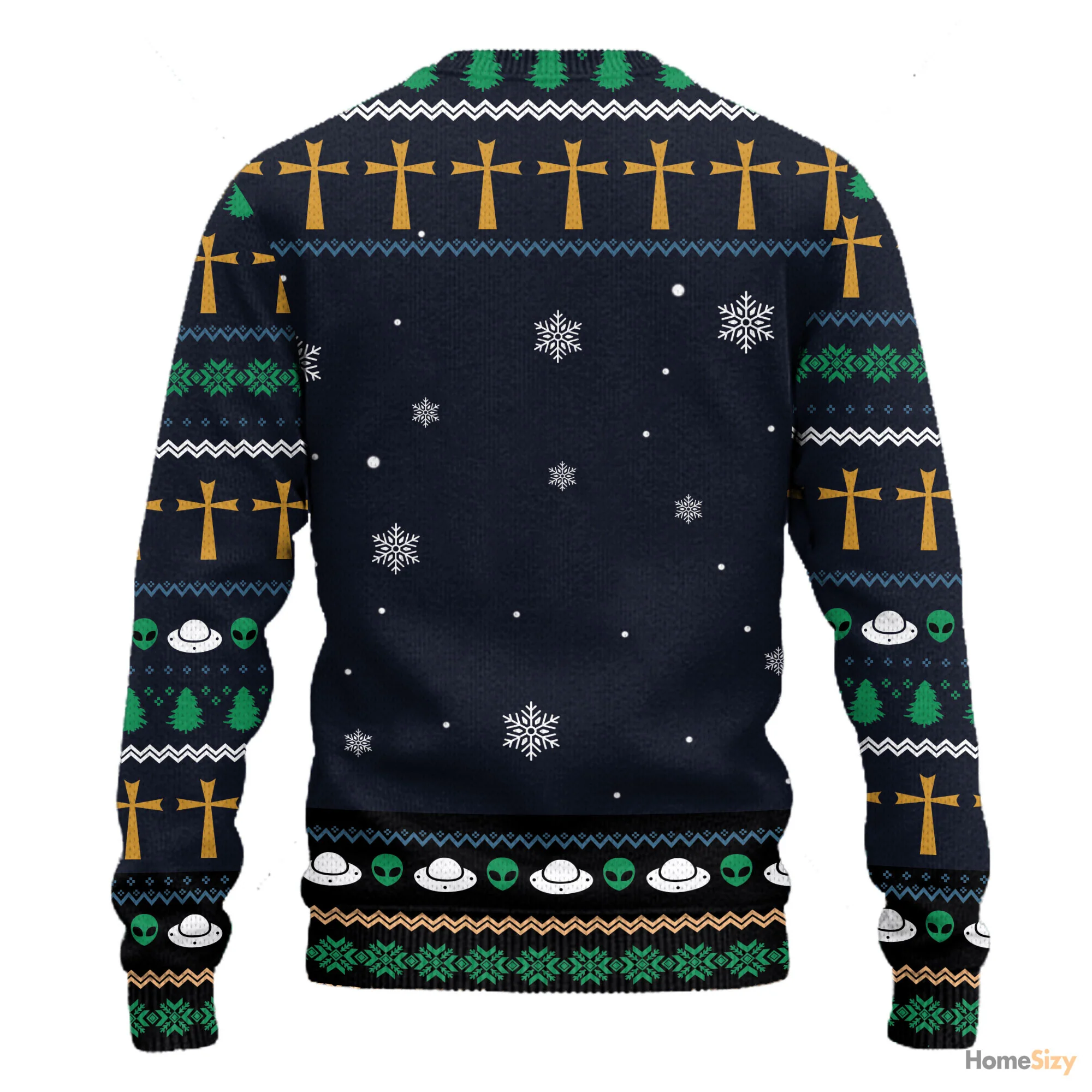 Jesus Nativity With UFO Star - Funny Ugly Sweatshirt - Best Gift For Christmas - Image 2
