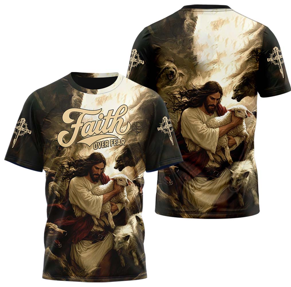 Jesus Protect the Lamp 3D TShirt - Image 3