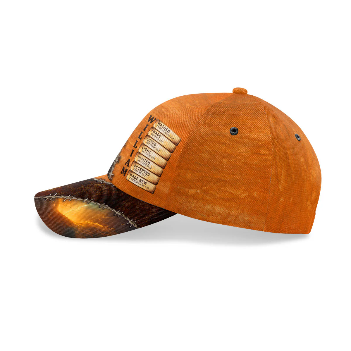 Jesus Saved My Life Orange Version - Personalized Classic Cap - Gift for Men, Dad, Grandpa, Husband, Father's Day Gift | NA94 - Image 3