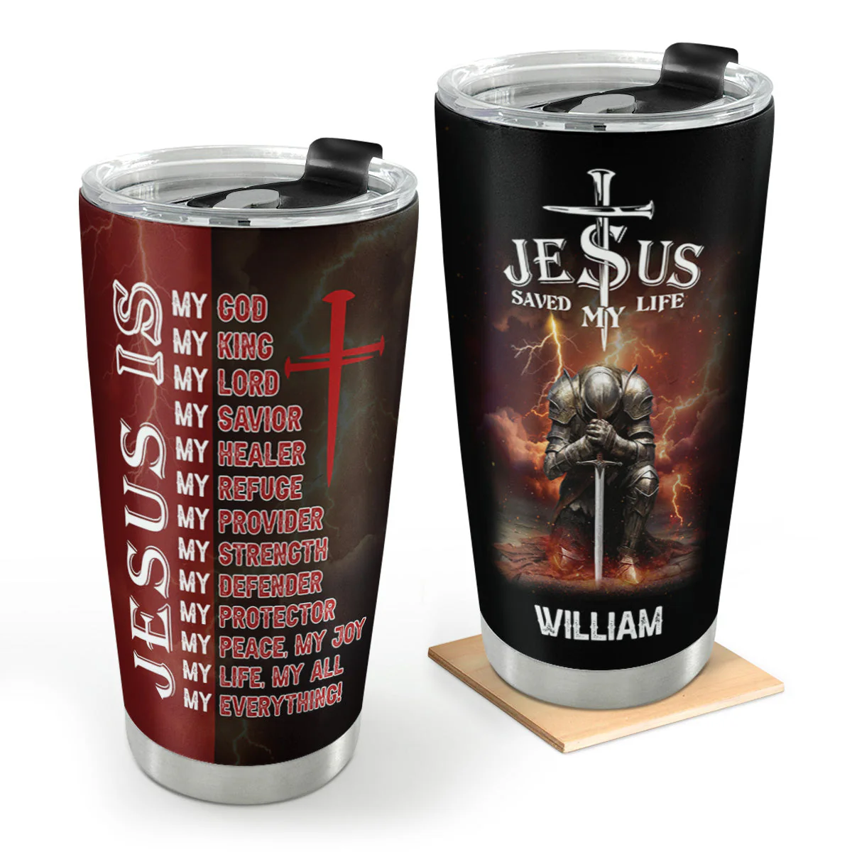Jesus Saved My Life - Personalized Stainless Steel Tumbler - Gift For Him HN02