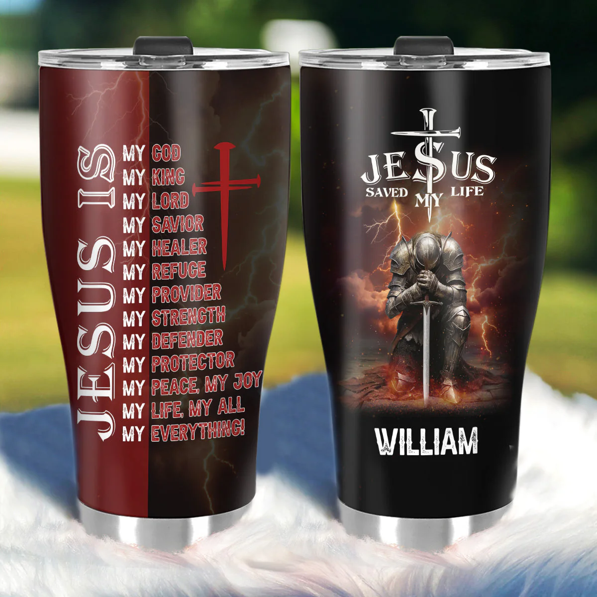 Jesus Saved My Life - Personalized Stainless Steel Tumbler - Gift For Him HN02 - Image 2