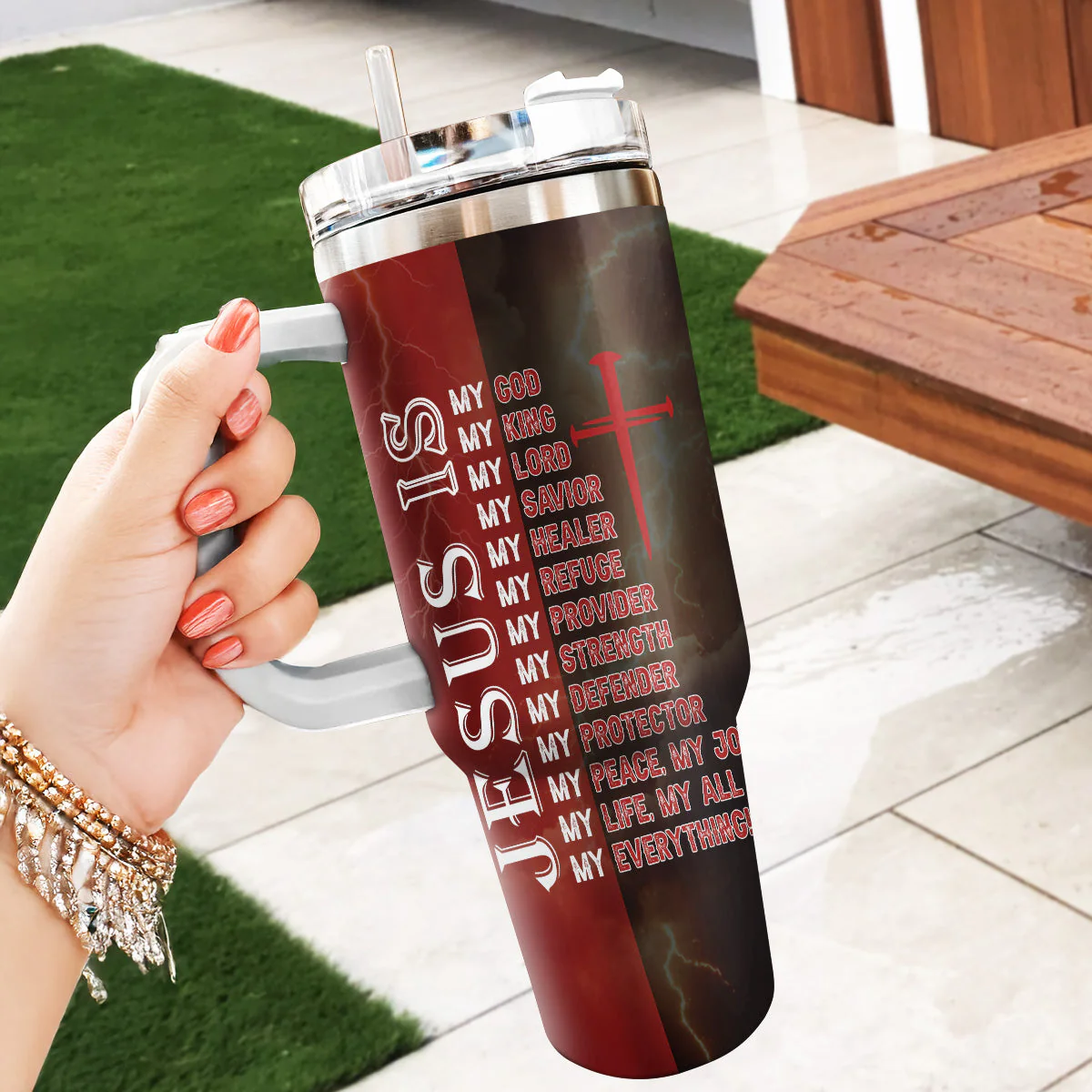 Jesus Saved My Life - Personalized Stainless Steel Tumbler - Gift For Him HN02 - Image 4