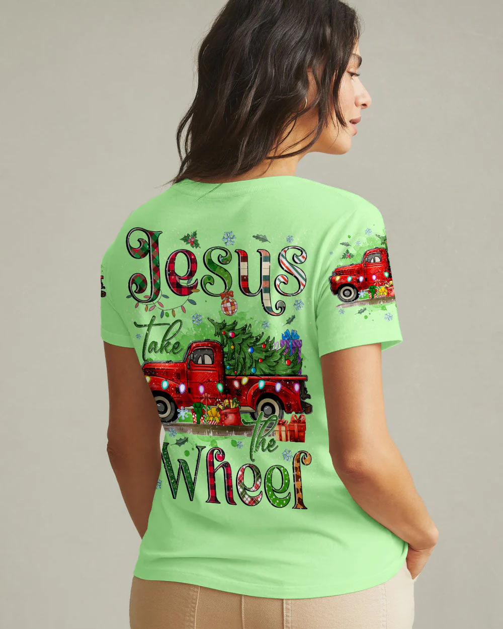 Jesus Take The Wheel Christmas Women's All Over Print Shirt - 2310244 - Image 10
