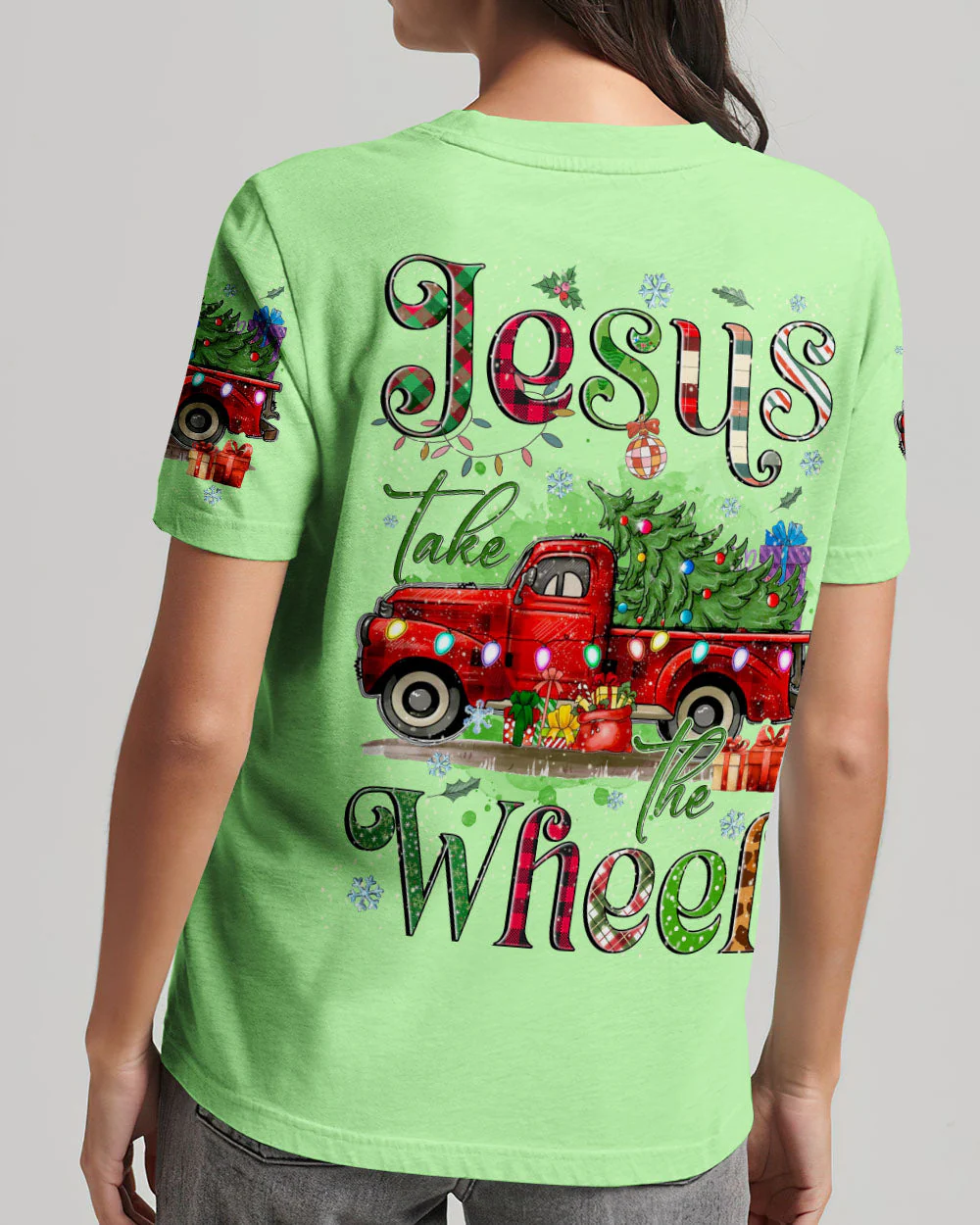 Jesus Take The Wheel Christmas Women's All Over Print Shirt - 2310244 - Image 8