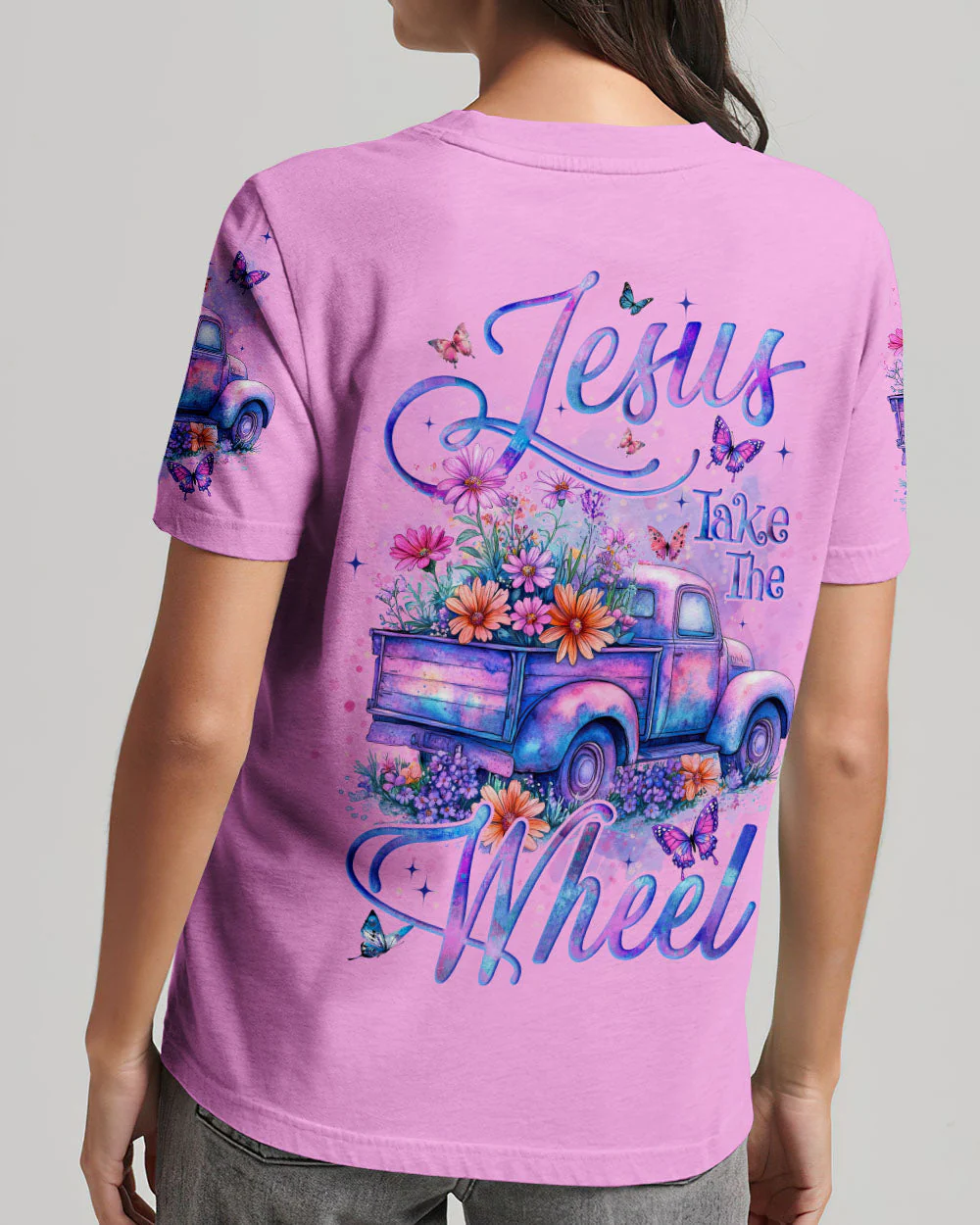 Jesus Take The Wheel Women's All Over Print Shirt - 0905254 - Image 3
