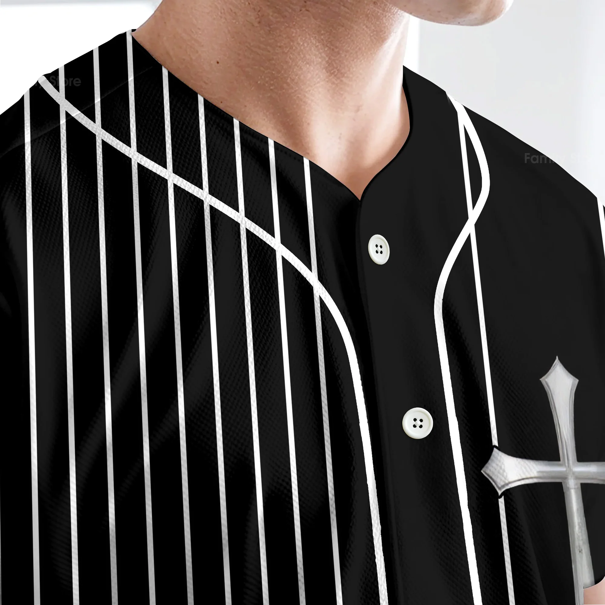 The Savior Jesus Face - Baseball Tee - Image 4