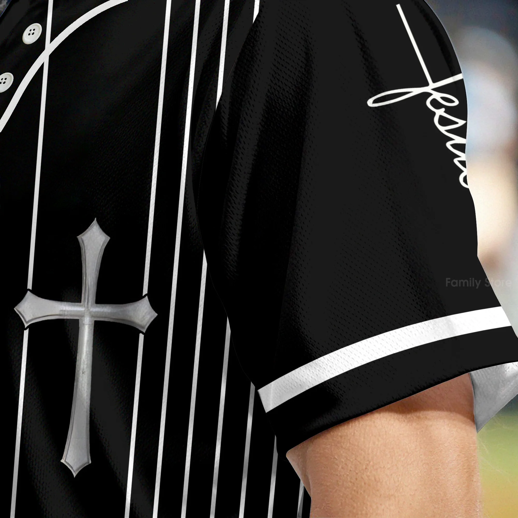 The Savior Jesus Face - Baseball Tee - Image 5