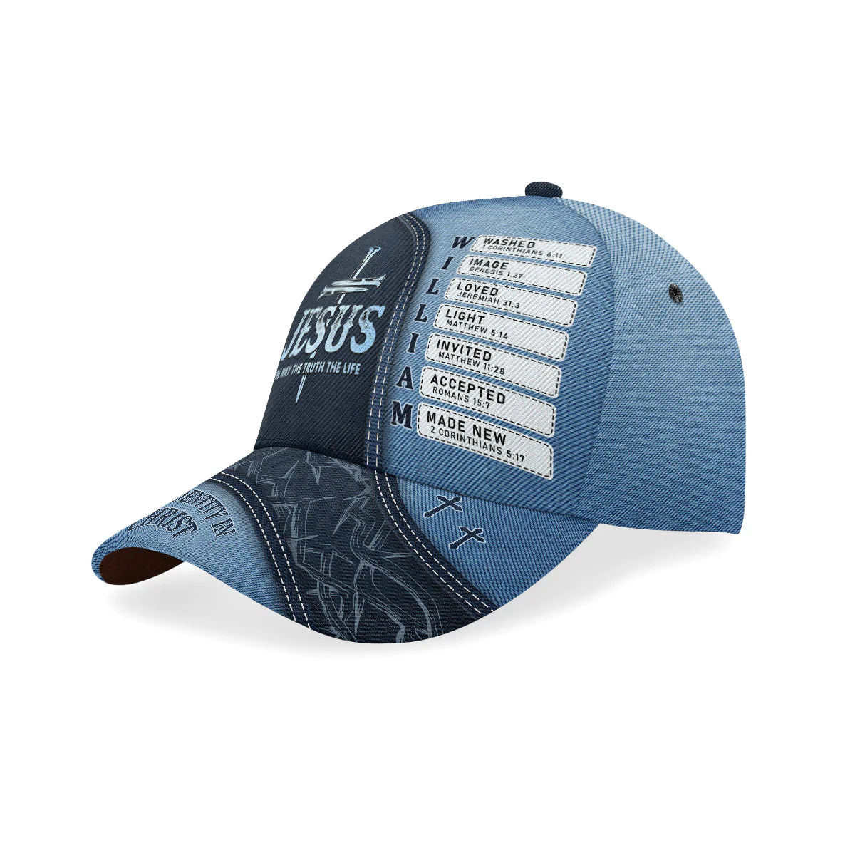 Jesus The Way The Truth The Life - Personalized Classic Cap - Image 2