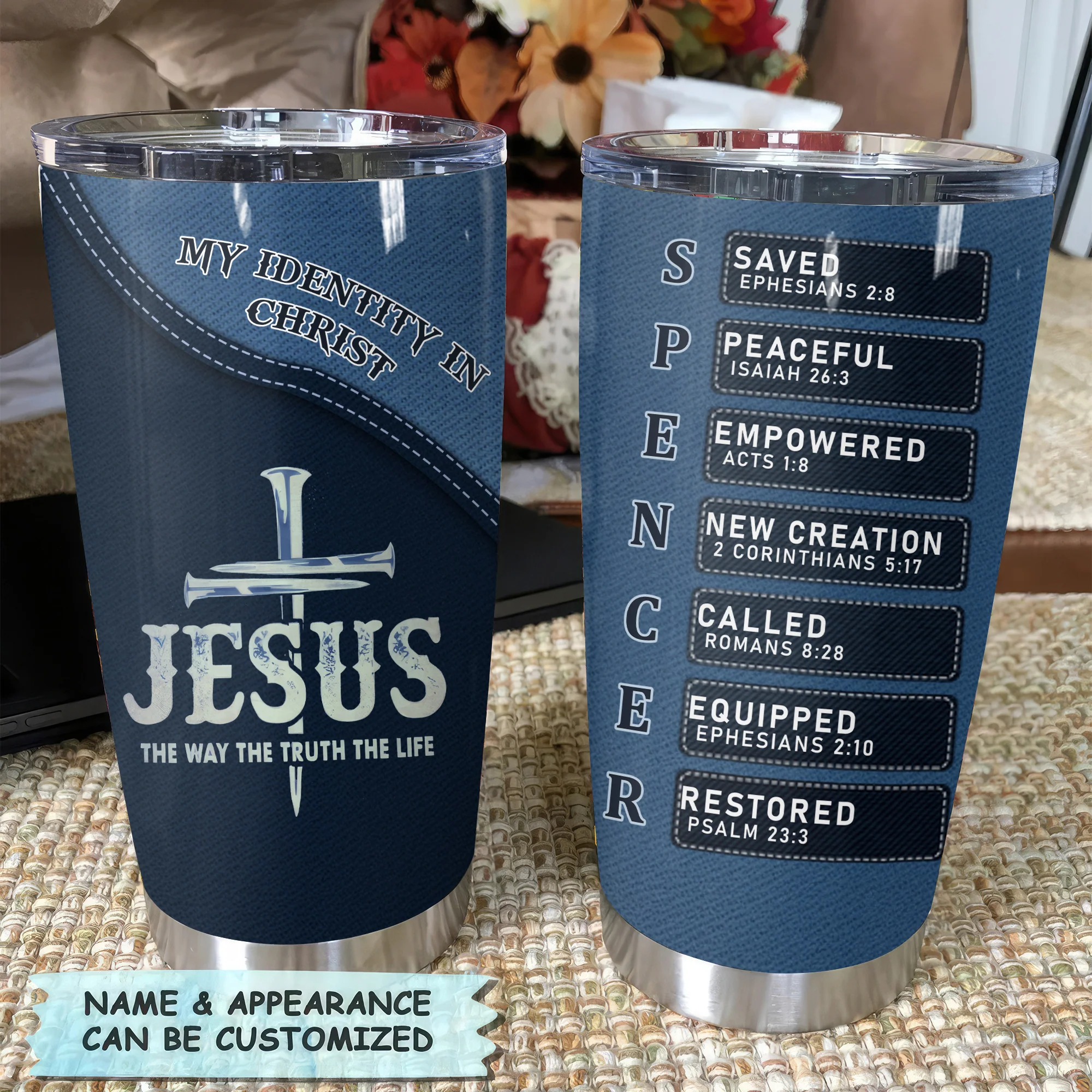 Jesus The Way The Truth The Life - Personalized Stainless Steel Tumbler - Gift For Him | HN02 - Image 4