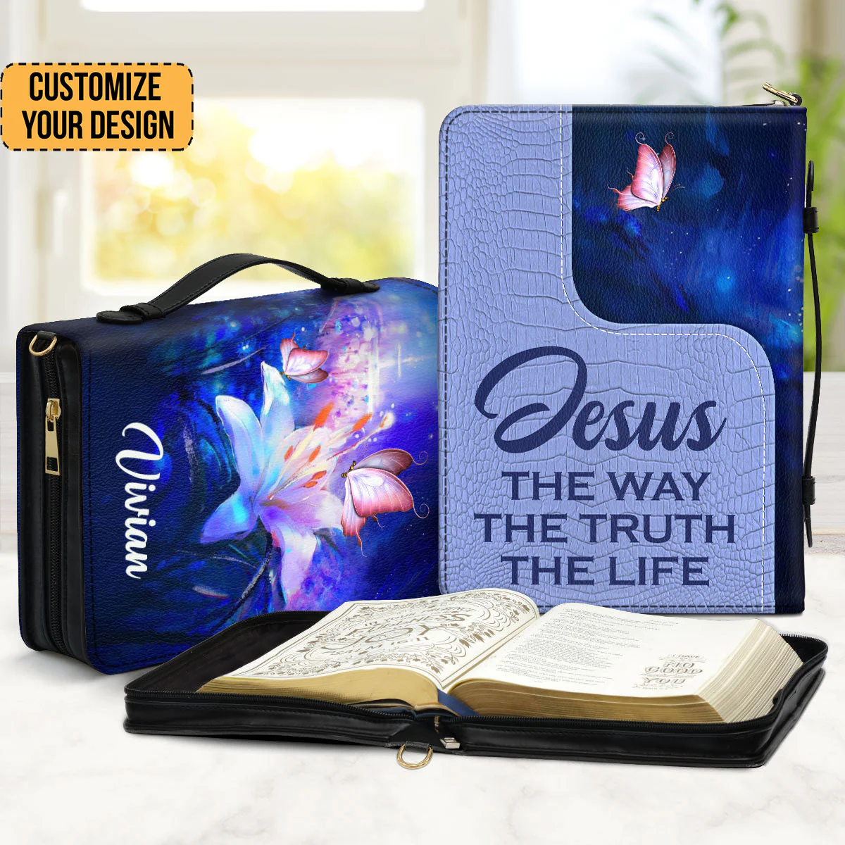 Jesus The Way The Truth The Life - Scripture Gifts For Women Of God - Personalized Bible Covers - AT4080607 - Image 2