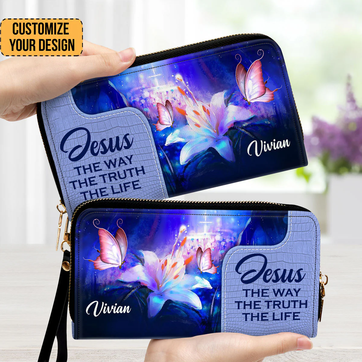 Jesus The Way The Truth The Life - Scripture Gifts For Women Of God - Personalized Leather Long Wallets - AT4080607