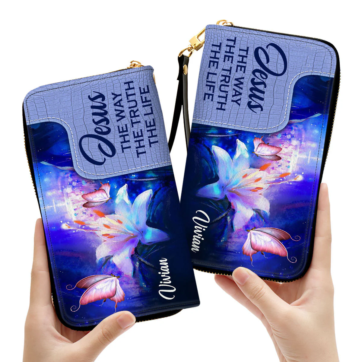 Jesus The Way The Truth The Life - Scripture Gifts For Women Of God - Personalized Leather Long Wallets - AT4080607 - Image 3
