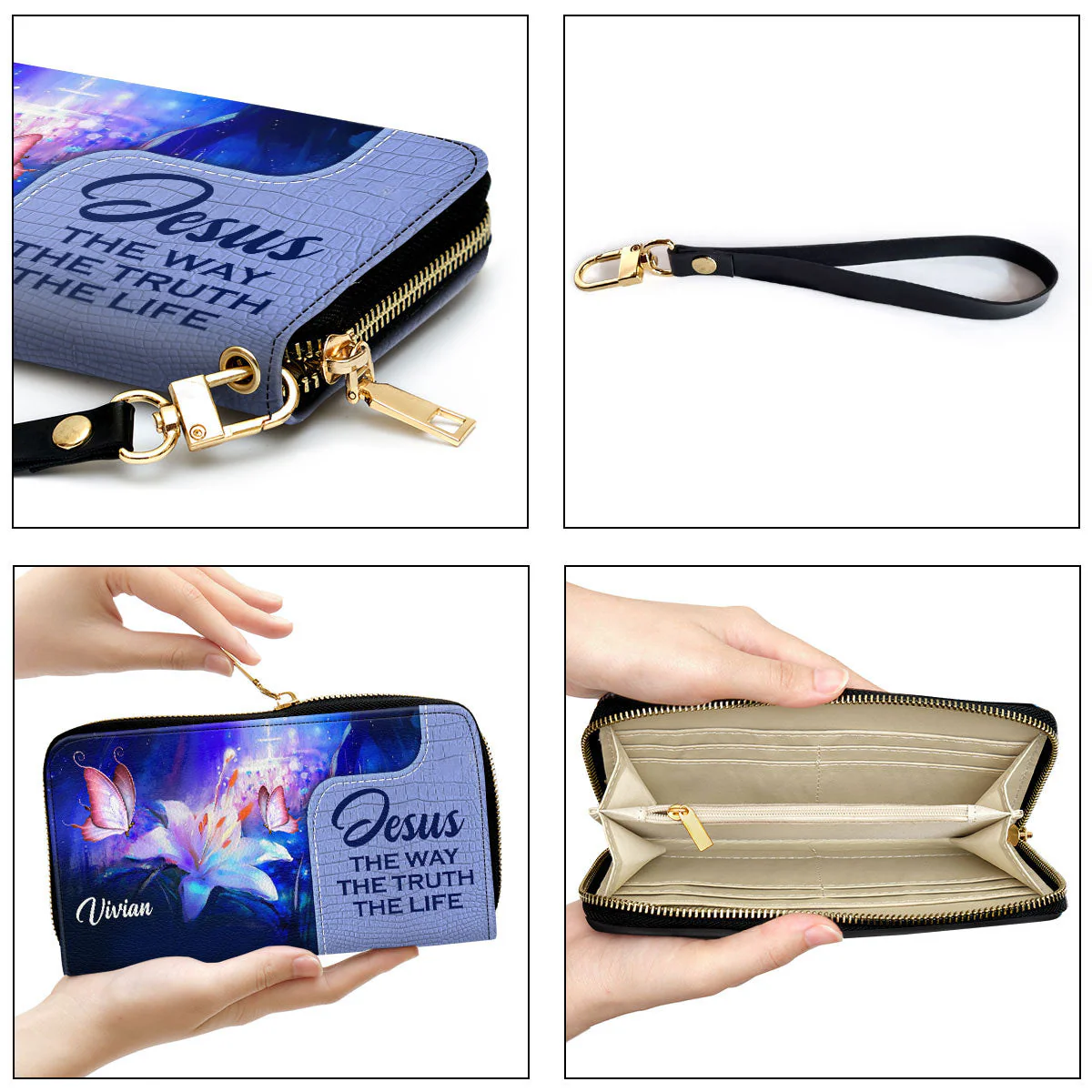 Jesus The Way The Truth The Life - Scripture Gifts For Women Of God - Personalized Leather Long Wallets - AT4080607 - Image 7