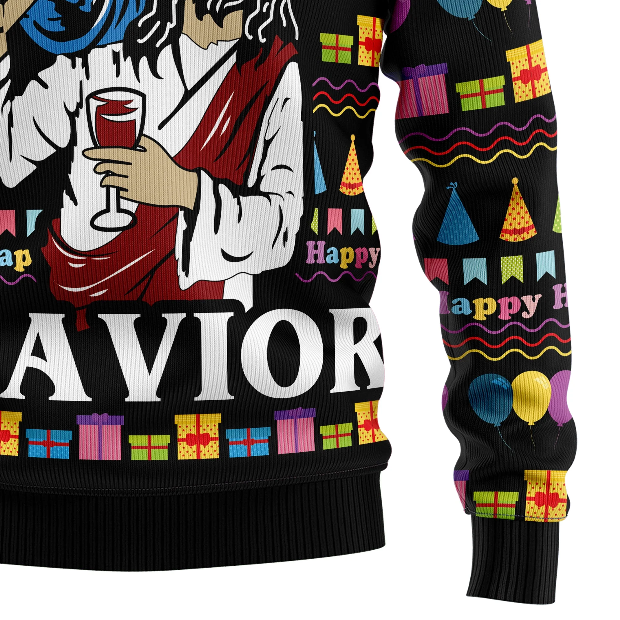 Jesus's Party - Funny Ugly Christmas Sweater - Image 4