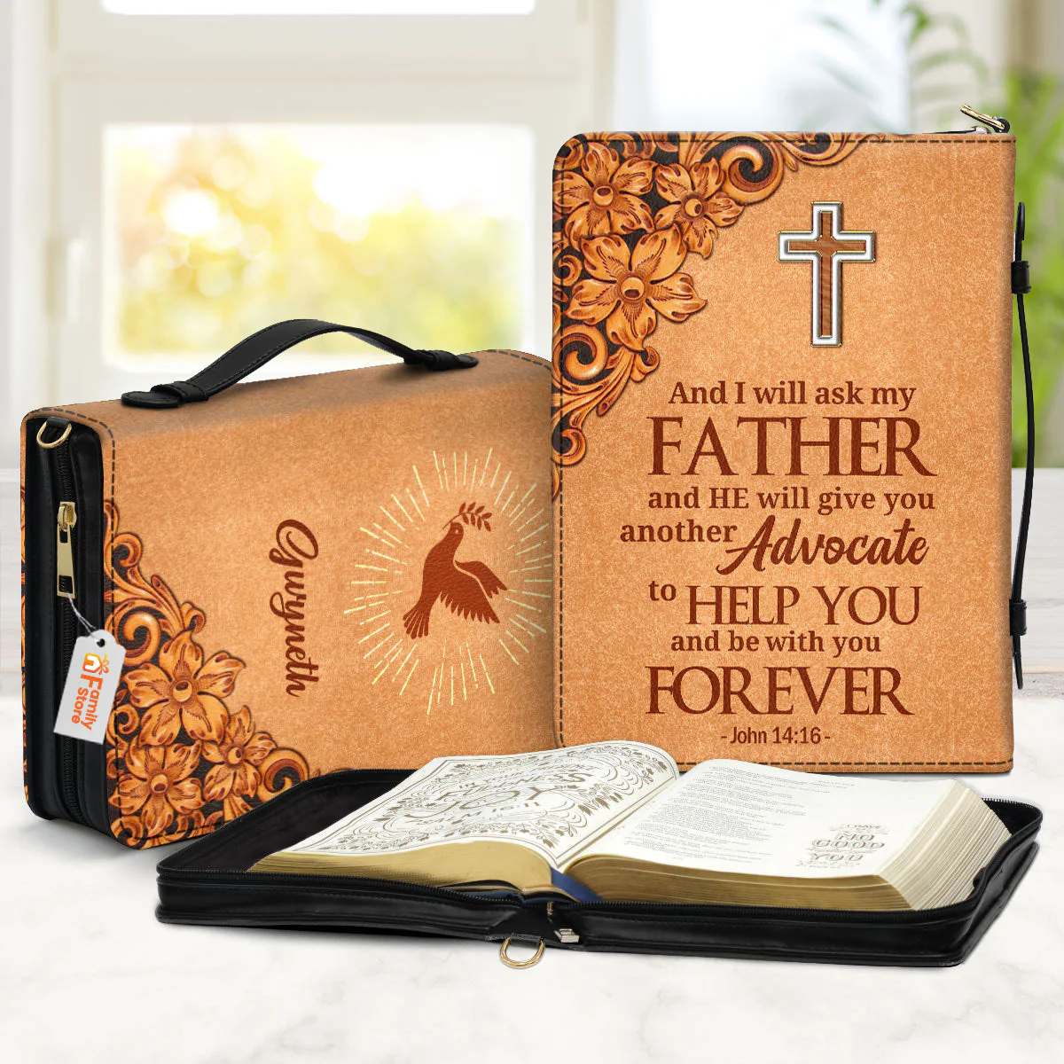 John 1416 Pigeon And Cross - Beautiful Personalized Bible Covers - AT4082429 - Image 6