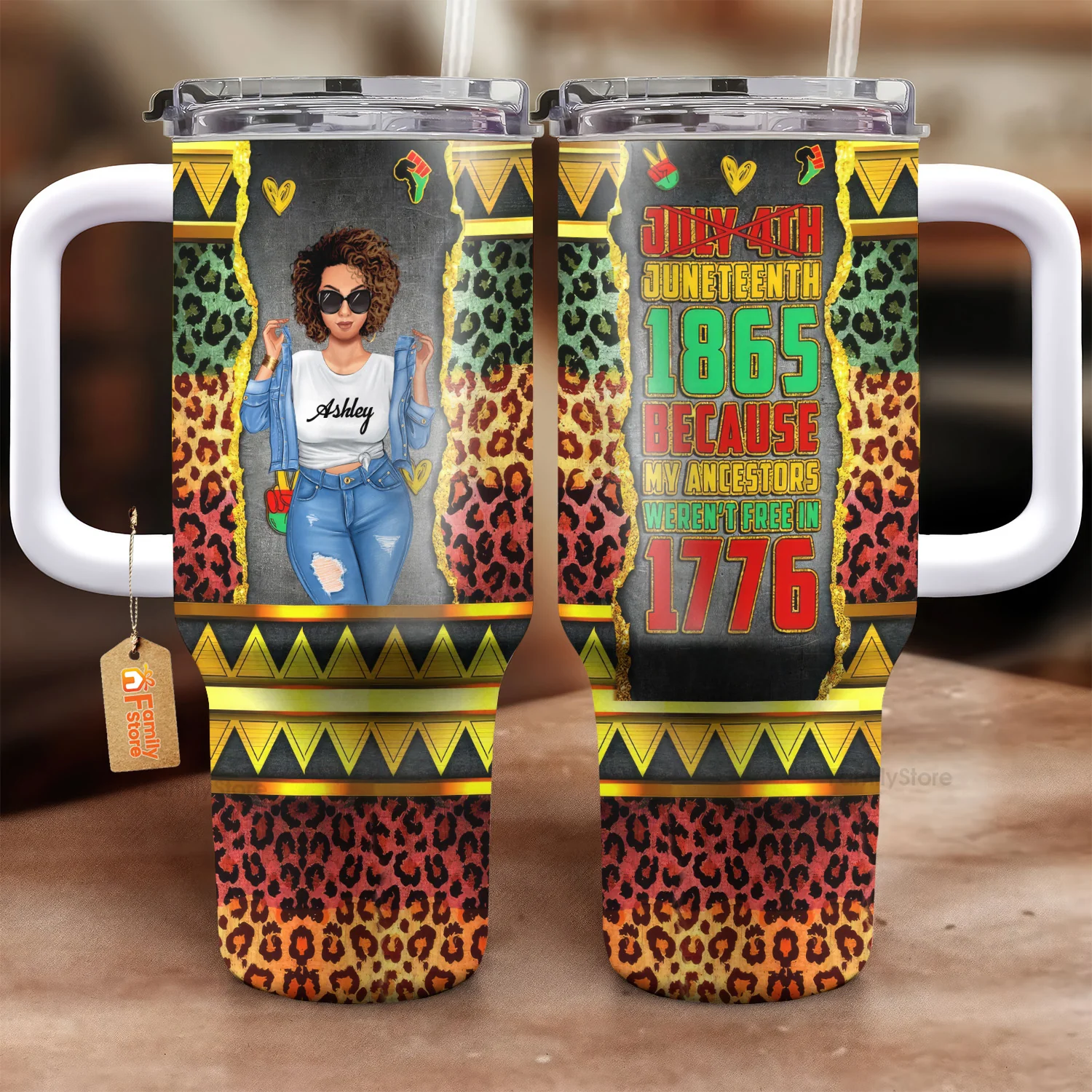 Juneteenth 1865 Freedom Quotes - Personalized Tumbler - Gift for Black Women and African Americans | GR3 - Image 2