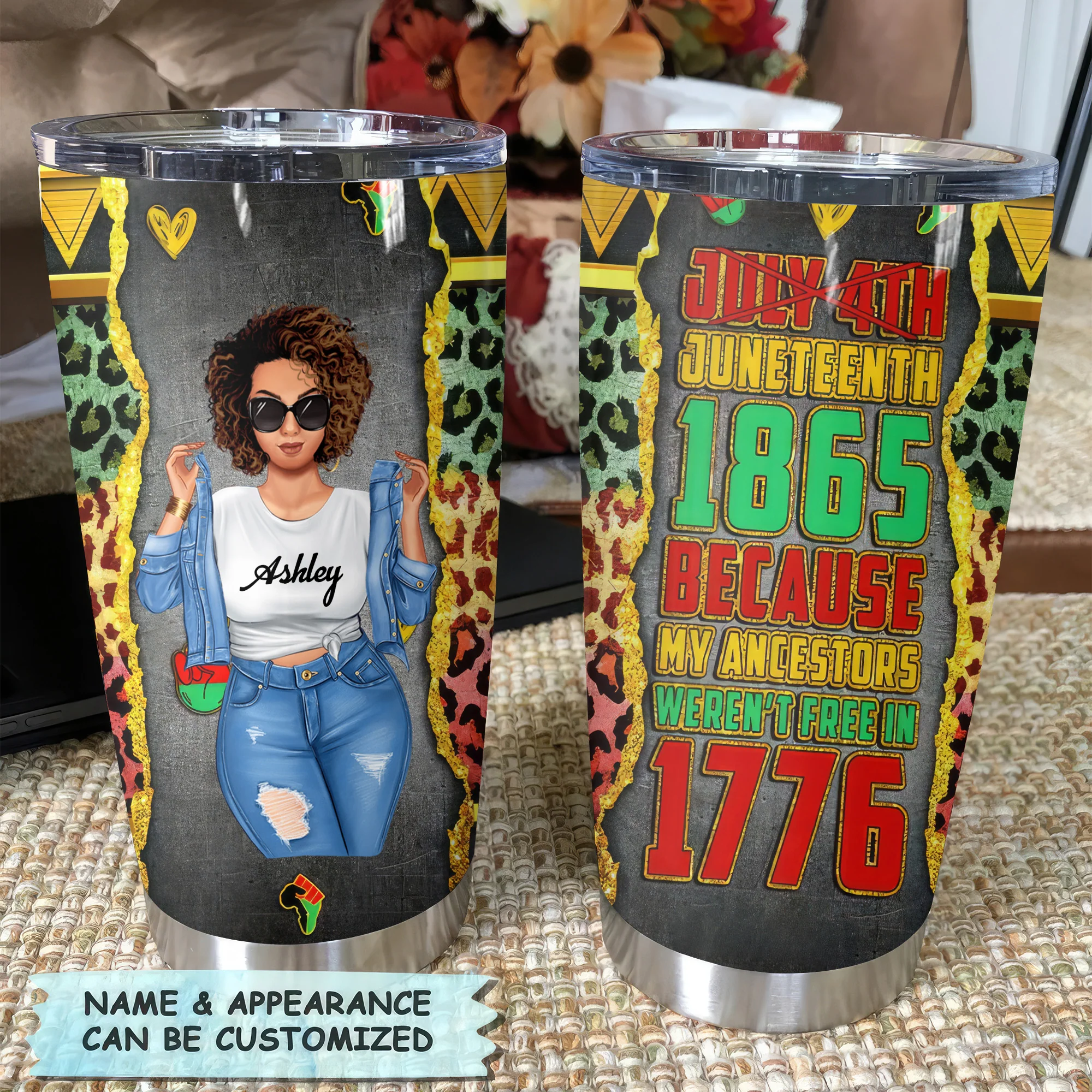 Juneteenth 1865 Freedom Quotes - Personalized Tumbler - Gift for Black Women and African Americans | GR3 - Image 2