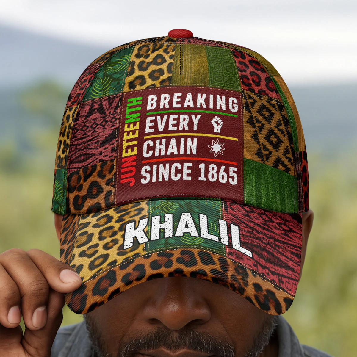 Juneteenth Breaking Every Chain - Personalized Classic Cap - Image 3
