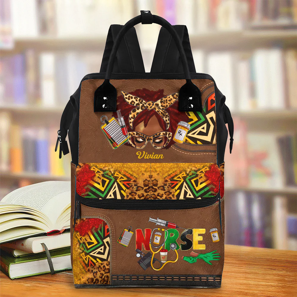 Juneteenth Nurse - Personalized Duckbilled Backpack - Gift For Nurse HH01 - Image 2