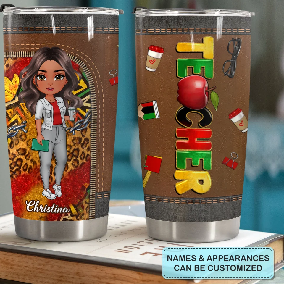 Juneteenth Teacher - Personalized Stainless Steel Tumbler - Gift For Teacher | CLTC01 HN02 - Image 2